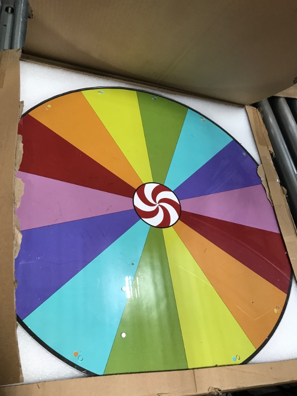 Photo 2 of Nisorpa 12-inch Prize Wheel Spinning Wheel, 12 Color Slots Fun with Bracket, erasable whiteboard Surface, Easy to Assemble, Including Tools and Markers