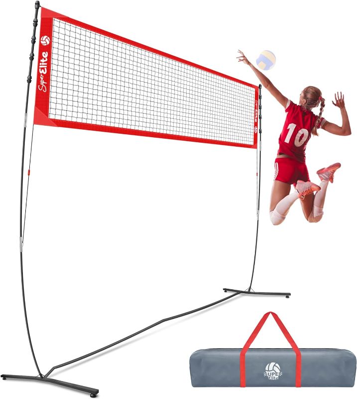 Photo 1 of 12FT Freestanding Volleyball Training Net for Backyard, Indoor or Outdoor, Instant Setup and 5 Adjustable Height Portable Volleyball Practice Warm Up Nets Set