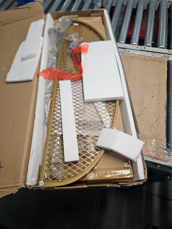 Photo 1 of SAYGOER Glass Half Moon Console Table 2 Tier Narrow Entryway Table, L(36.22"D x 11.8"W x 31.5"H)