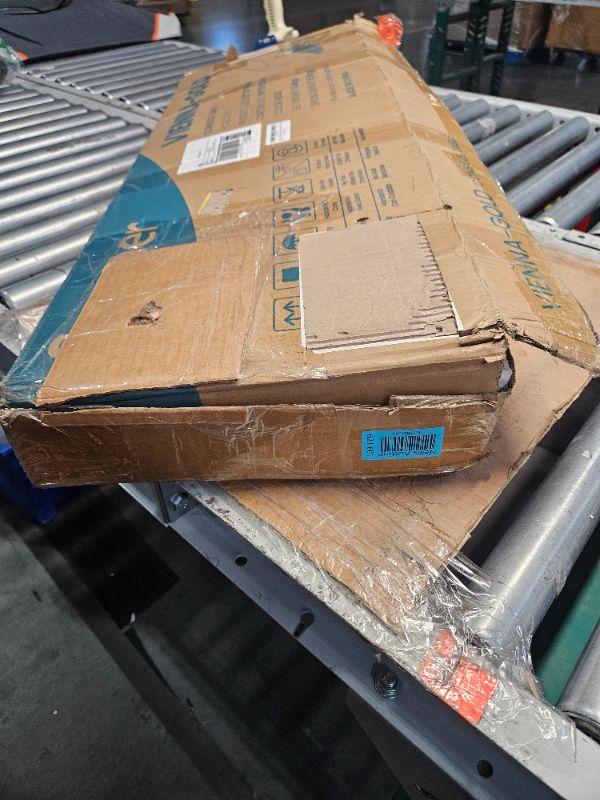 Photo 1 of SAYGOER Glass Half Moon Console Table 2 Tier Narrow Entryway Table, L(36.22"D x 11.8"W x 31.5"H)