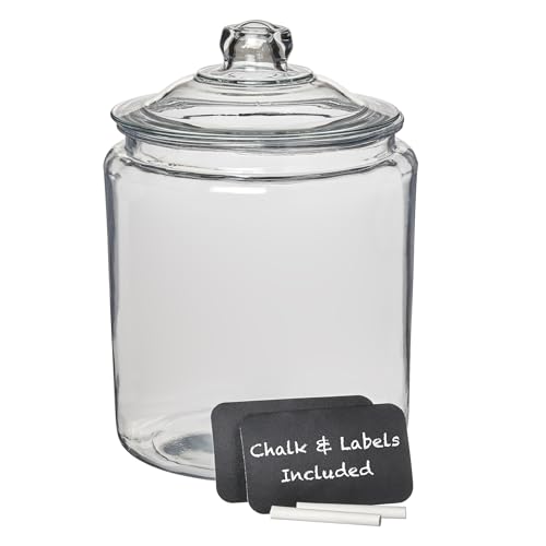 Photo 1 of Anchor Hocking Heritage Hill Lid and 2 Chalkboard Labels Glass Jar, 2 Gallon, Set of 1, Clear