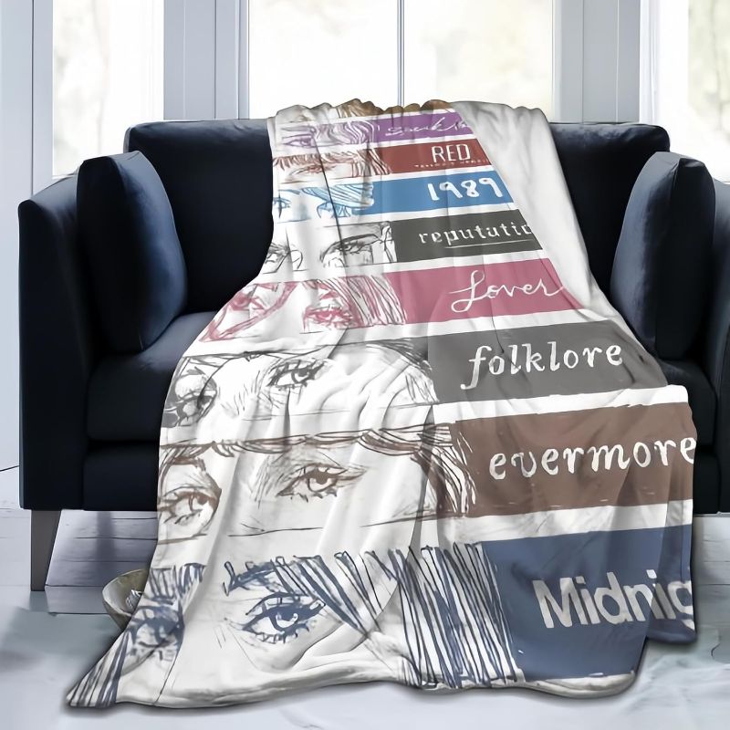 Photo 1 of DEJZI Taylor Blanket Inspired by Singer Taylor's Album Blanket Swift Bedroom Decor Gift Blankets for Taylor's Fans Suitable for All Seasons 60"x50"
