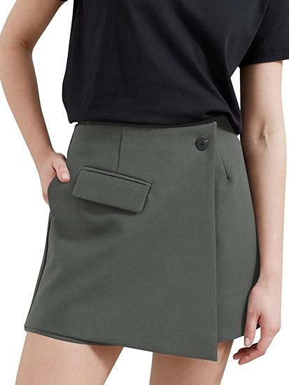 Photo 1 of Cicy Bell Womens Summer Wrap Skirt Casual High Waisted Skort Shorts with Pockets xlarge