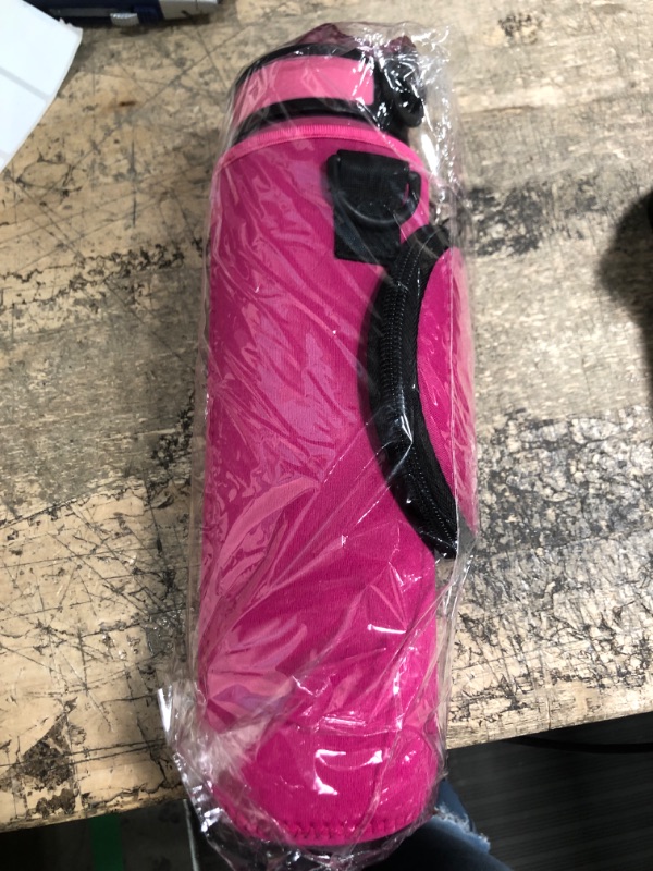 Photo 2 of 32oz Time Marker Water Bottle with Insulating Sleeve and Storage Pouch (Hot Pink)