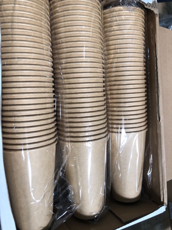 Photo 2 of [180 Pack] 16 oz Paper Cups, Disposable Coffee Cups, Kraft Paper Cups, 16 OZ Coffee Cups No Lids, Sturdy and Durable, Leak-Proof, Hot/Cold Beverage Drinking, 16 Ounce Cups for Party Home Office 16 oz-180 ct