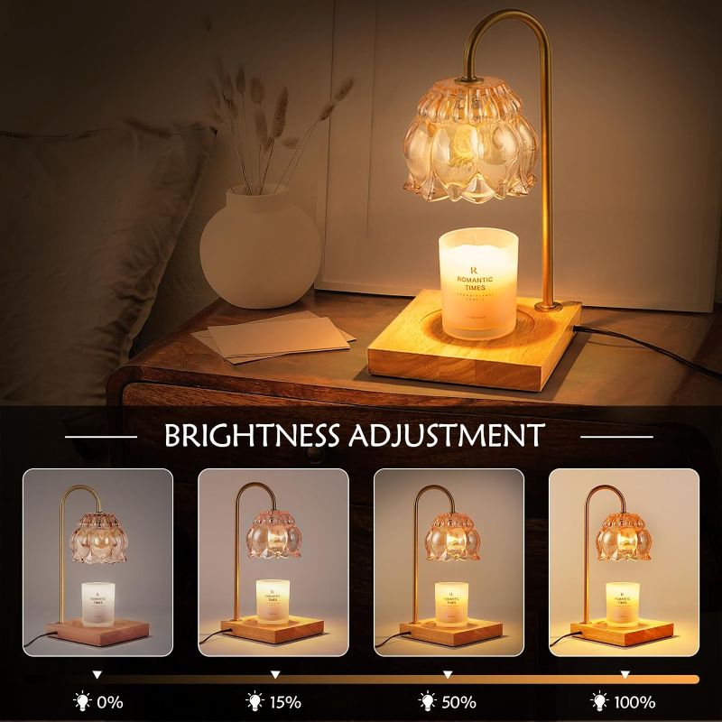 Photo 1 of Candle Warmer Lamp, Electric Candle Warmer, Teacher Appreciation Gifts for Women, Candle Top Melting, Glass Candle Heater Lamp with Timer Dimmer