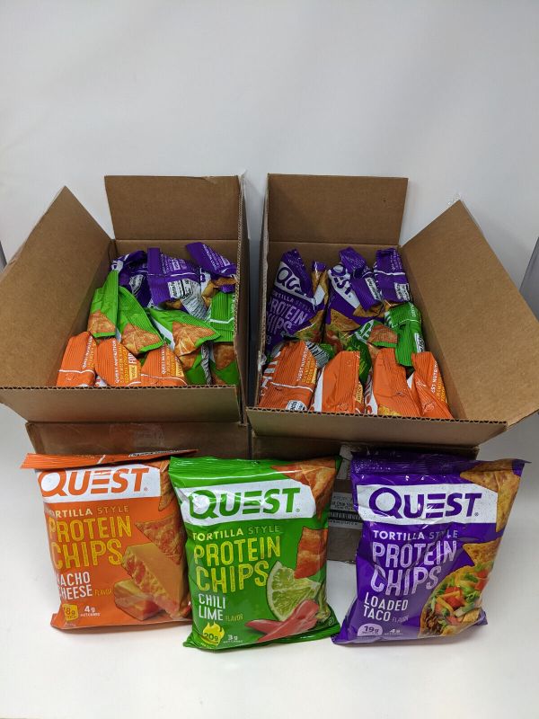 Photo 1 of *( Best By 06/13/2024)* 12 Pack Quest Nutrition Tortilla Style Protein Chips Variety Pack 