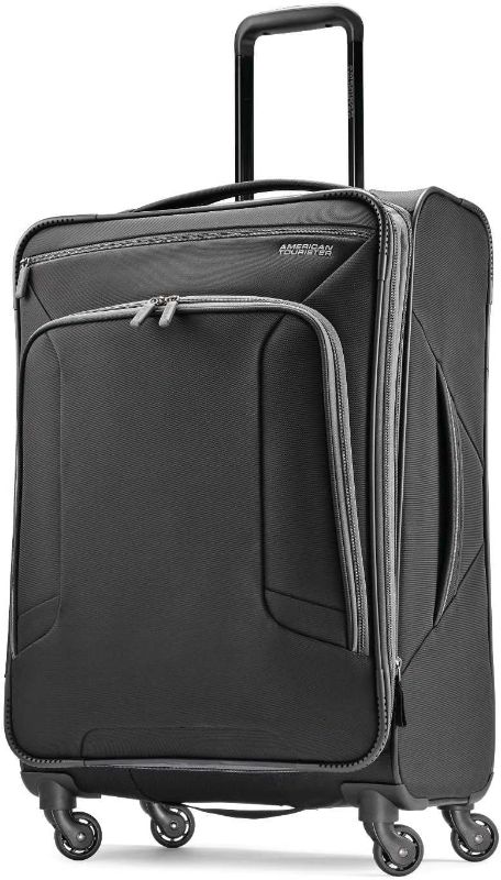 Photo 1 of 
American Tourister 4 Kix Expandable Softside Luggage with Spinner Wheels, Black/Grey, Checked-Medium 25-Inch