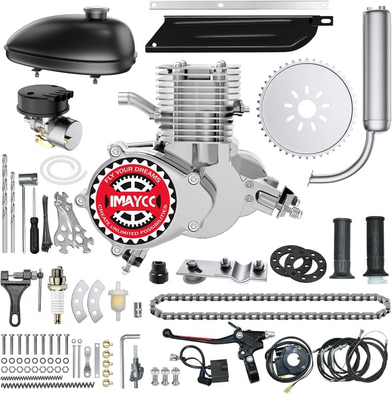 Photo 1 of **Parts Only** IMAYCC 100cc Bicycle Engine Kit 2 Stroke Motorized Bike Motor Kit for 26" to 28" Bicycles (Silver)