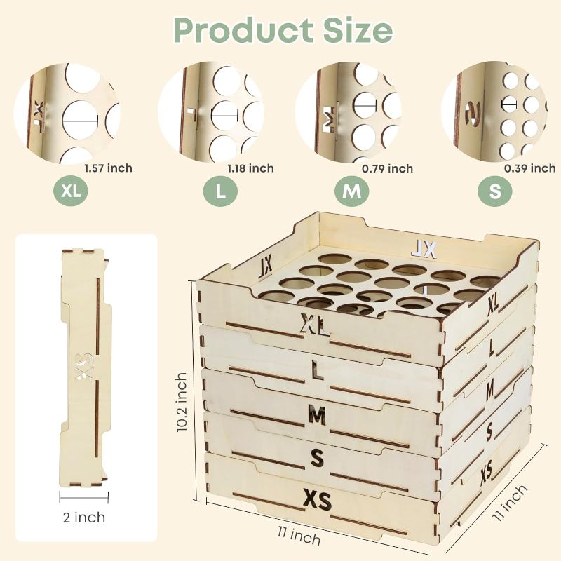 Photo 1 of 5 Tray Toy Blocks Sorter Sifter Box Used for Lego, 5 Different Size Lego Blocks Sorting Boxes, Wooden Organizers and Storage Box for Lego Brick, Gift for Lego Lover, Teens and Adults