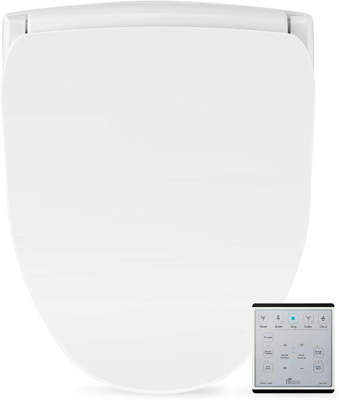 Photo 1 of Bio Bidet Slim Two Electric Bidet Toilet Seat Elongated, Warm Water, Heated Seat, Night Light, Front and Rear Wash, Wireless Remote Control, White
