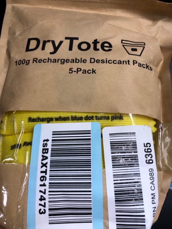 Photo 2 of 100g Rechargeable Desiccant Pack of 5 - Moisture Absorbing Bag - Desiccant Dehumidifier for Storage Bins and Totes …