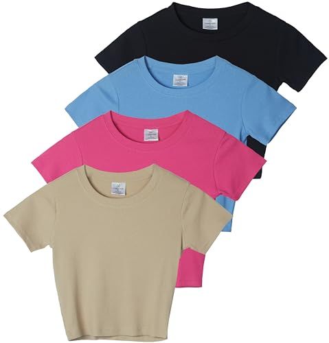 Photo 1 of **MISSING TWO SHIRTS ** SIZE2XL
Real Essentials 4-Pack: Women's Cotton Ribbed Short Sleeve Crop Top Fashion Sexy Cute Cropped Athletic Workout Fall T-Shirt Shirts Tees Blouses Clothe
