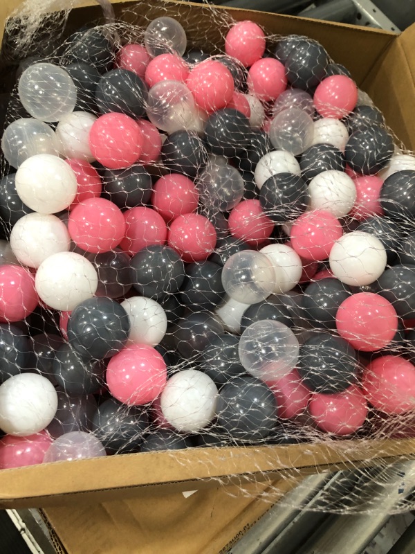 Photo 1 of Ball Pit Balls for Toddlers 100 pcs, BPA Free Plastic Pool Ball for Kids Children, 2.16“ Ocean Balls Fun Toys Gift for Ball Pit, Kids Play Tent, Bounce House, Pink,Grey,White,Transparent