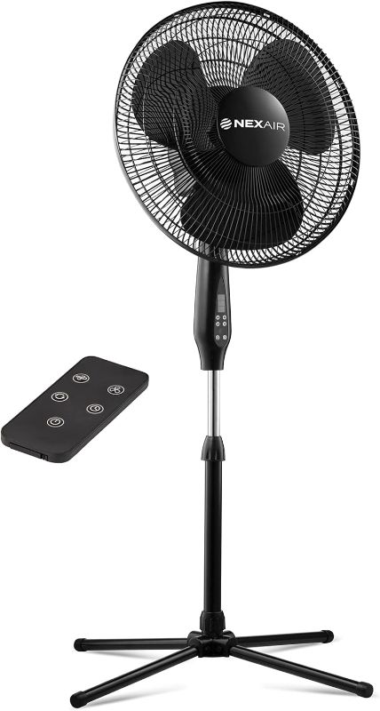 Photo 1 of **NONREFUNDABLE**FOR PARTS OR REPAIR**SEE NOTES**
NEXAIR Oscillating 16 Inch Pedestal Stand Up Fan, Quiet Operating Room Fan With Remote Control, 3 Speed Stand Fan for Bedroom, with Adjustable Height,...
