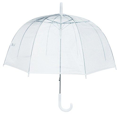 Photo 1 of 46" Adult Clear Bubble Rain Umbrella Manual Open Fashion Dome Shaped European Hook Handle