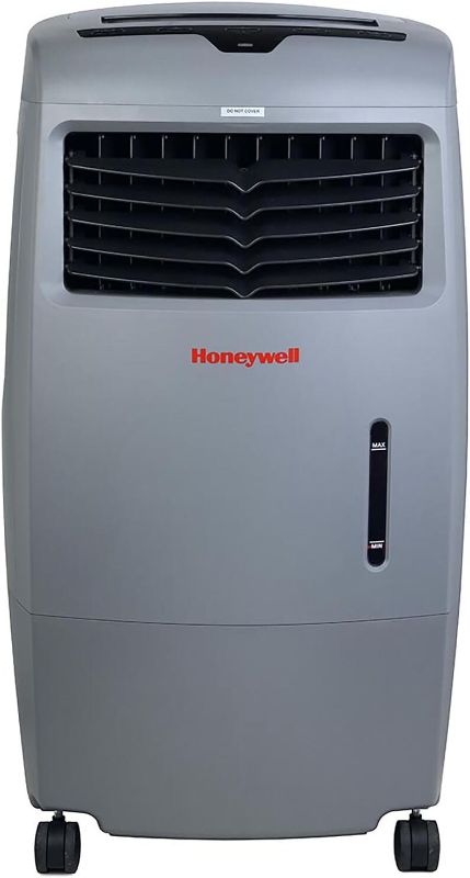 Photo 1 of [READ NOTES]
Honeywell 500 CFM Indoor or Outdoor Portable Evaporative Cooler, Fan, and Humidifier for Living Room, Patio, Garage, Deck, and Bedroom, 115V, Swamp Cooler for Rooms up to 300 Sq. Ft. with Remote, Gray
