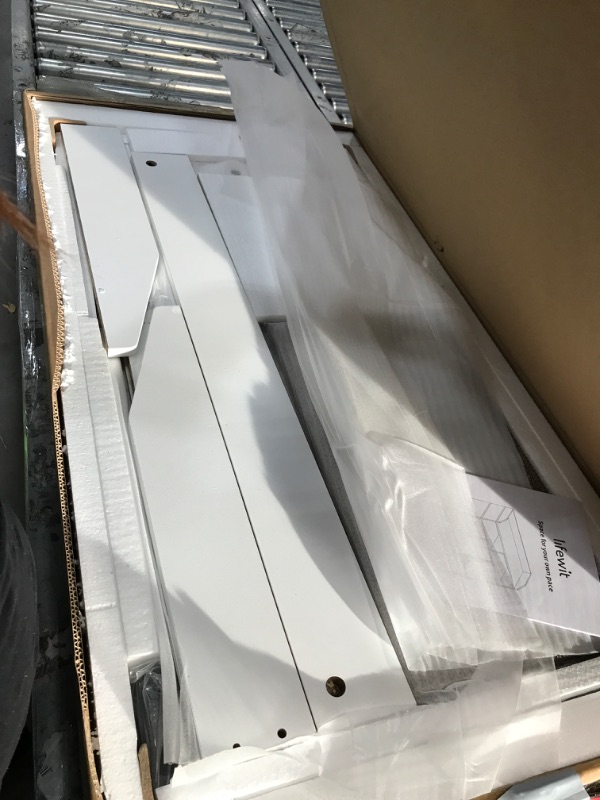 Photo 1 of Lifewit Litter Box Enclosure, Hidden Litter Box Furniture, Wooden Cat Washroom with Scratching Pad, Double Door, Large Open Storage Shelf for Living Room, Bedroom, Easy Assembly, White