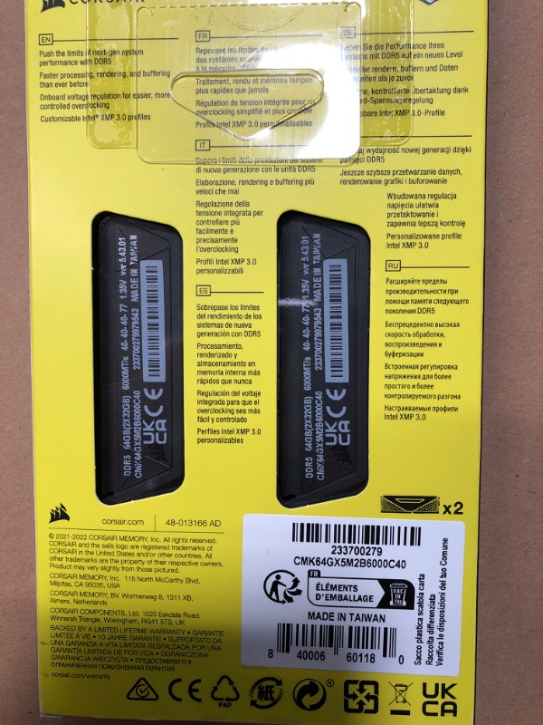 Photo 2 of CORSAIR VENGEANCE DDR5 RAM 64GB (2x32GB) 6000MHz CL40 Intel XMP iCUE Compatible Computer Memory - Black (CMK64GX5M2B6000C40) 64GB (2x32GB) Black