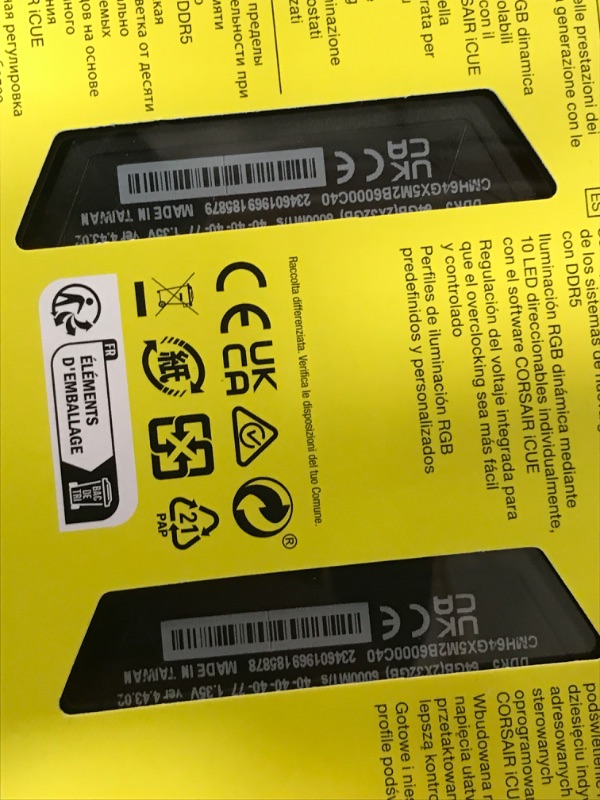 Photo 2 of CORSAIR VENGEANCE RGB DDR5 RAM 64GB (2x32GB) 6000MHz CL40 Intel XMP iCUE Compatible Computer Memory - Black (CMH64GX5M2B6000C40) 64GB (2x32GB) Black