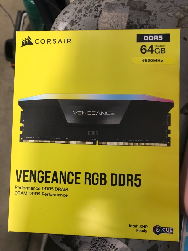 Photo 2 of CORSAIR VENGEANCE RGB DDR5 RAM 64GB (4x16GB) 6600MHz CL32 Intel XMP iCUE Compatible Computer Memory - Black (CMH64GX5M4B6600C32)