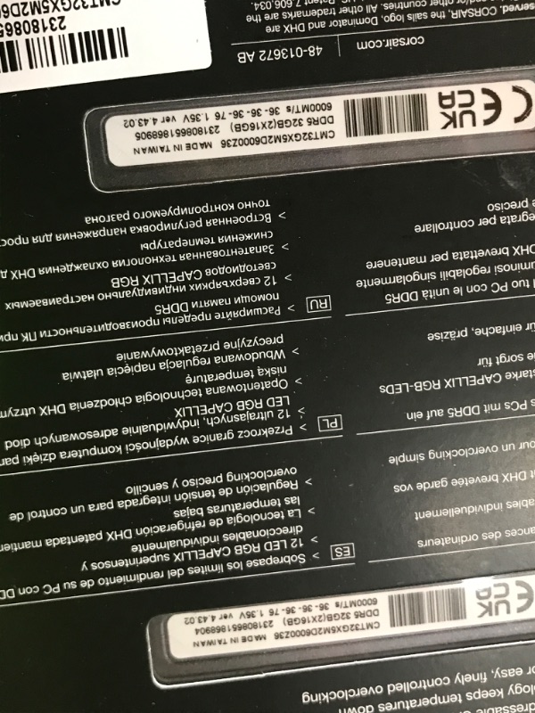 Photo 2 of CORSAIR DOMINATOR PLATINUM RGB DDR5 RAM 32GB (2x16GB) 6000MHz CL36 AMD EXPO iCUE Compatible Computer Memory - Gray (CMT32GX5M2D6000Z36)