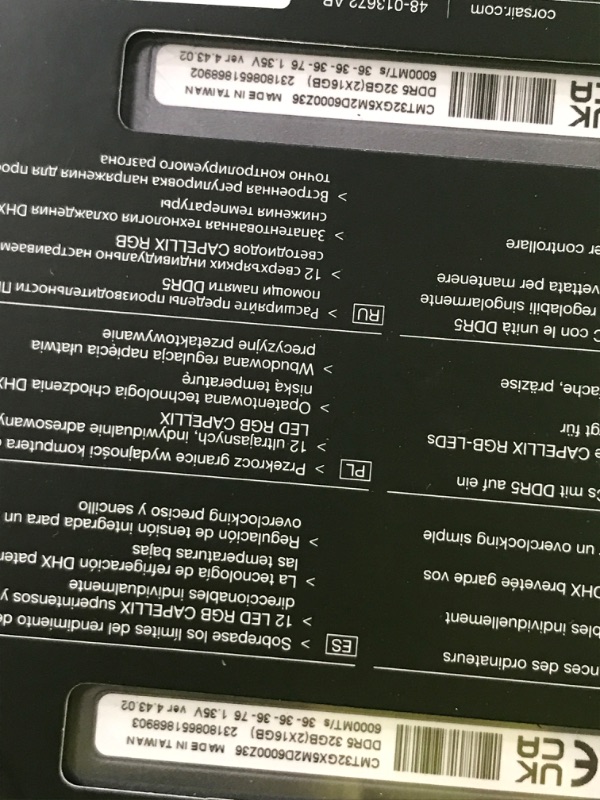 Photo 2 of CORSAIR DOMINATOR PLATINUM RGB DDR5 RAM 32GB (2x16GB) 6000MHz CL36 AMD EXPO iCUE Compatible Computer Memory - Gray (CMT32GX5M2D6000Z36)