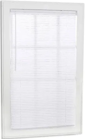 Photo 1 of Project Source 1-in Slat Width 45-in x 64-in Cordless White Vinyl Light Filtering Mini-blinds
