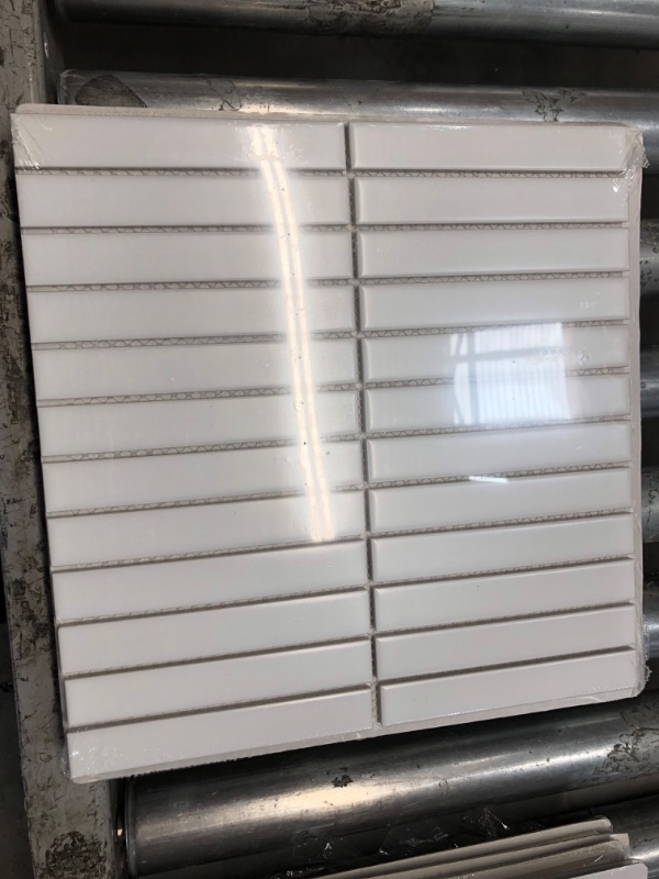 Photo 1 of 10-PACK
White Matte Stacked 12 in. x 12 in. Porcelain Mesh-Mounted Floor and Wall Mosaic Tile (0.94 sq. ft. / Each)
