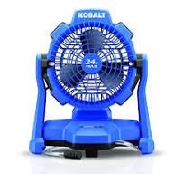 Photo 1 of **SEE NOTES**Kobalt 7-in 24-Volt 3-Speed High Velocity Indoor or Outdoor Blue Misting Floor Fan
