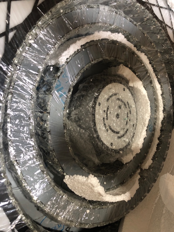 Photo 1 of Flush Mount Ceiling Light Chandeliers for Living Room Dining Room Bedroom Close to Ceiling Light Fixtures Large Chandeliers Interior Luxury Lighting Black LED Lights Dimmable 3000-6000K Foyer Light Black 32" width