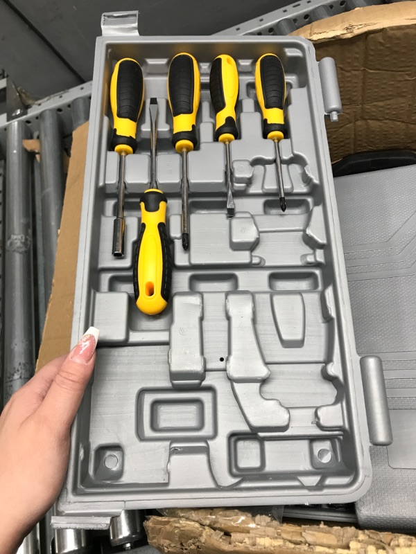 Photo 2 of 205 Piece Mechanics Tool Set, Socket Wrench Auto Repair Tool Pliers Combination Mixed Hand Tool Set Kit with Box Organizer Storage Case