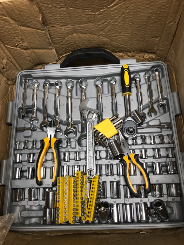 Photo 3 of 205 Piece Mechanics Tool Set, Socket Wrench Auto Repair Tool Pliers Combination Mixed Hand Tool Set Kit with Box Organizer Storage Case