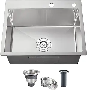 Photo 1 of  Kitchen Sink, 21.7 x 17.7 Inch Drop In 304 Stainless Steel Single Bowl Sink