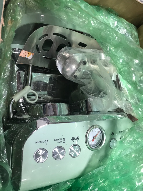 Photo 1 of **SEE NOTES** Amaste Espresso Machine with Grinder, 15 Bar Espresso Machine with Steam Wand for Latte and Cappuccino, 68Oz Water Tank, Pre-Infuse Brewing, Espresso Coffee Maker for Home Use, Barista Kit, Green