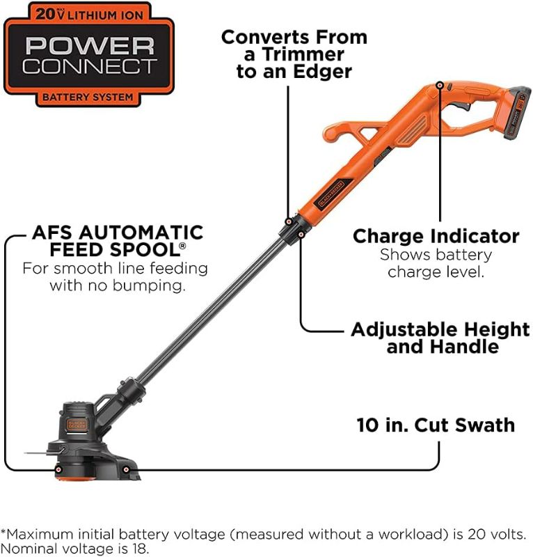 Photo 1 of (READ FULL POST) BLACK+DECKER 20V MAX String Trimmer/Edger & Sweeper Kit with Trimmer Line, 30-Foot, 0.065-Inch, 3-Pack (LCC222 & AF-100-32P) 2 Battery Kit 