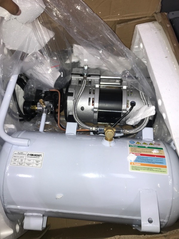 Photo 2 of Air Compressor, Ultra Quiet Air Compressor, Only 68dB, 6 Gallon Durable Steel Air Tank, 4.2CFM @ 90PSI, Oil-Free, Ideal For Shop, Garage, Car, Pneumatic Tool, 1.7 HP 6 gal 4.2cfm@90psi