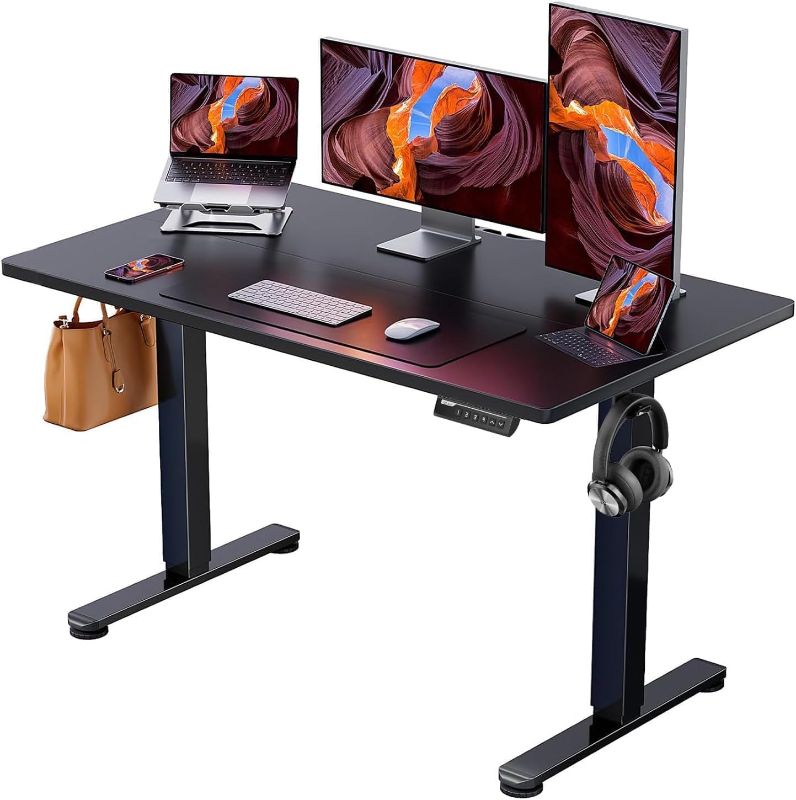 Photo 1 of (READ FULL POST) ErGear Height Adjustable Electric Standing Desk, 48 x 24 Inches Sit Stand up Desk, Memory Computer Home Office Desk (Black)
