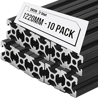 Photo 1 of 10PCS 48inch 2020 Aluminum Extrusion,T Slot Extruded Aluminum Rail, European Standard Anodized Black Linear Rail, for 3D Printer Laser Engraving Machine CNC Workbench DIY
