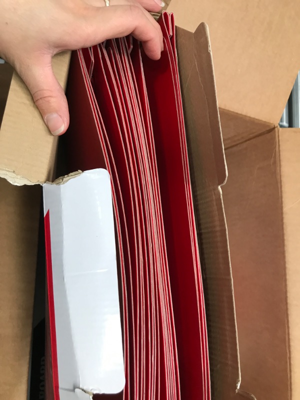 Photo 2 of 10 Pack of 11”x17” Landscape Pressboard Presentation Binder Folder, Red Fiberboard Report Cover with Metal Prong Paper Fastener to Neatly Bind Reports, Proposals, Transcripts and Other Documents