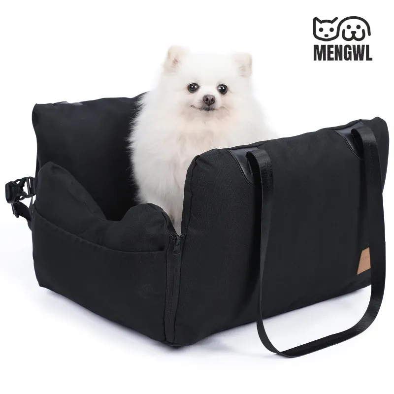 Photo 1 of MENGWL Dog Car Seat Pet Car Seats with Inflatable Bag Dog Booster Safety Seat for Vehicle Portable Pet Carrier Bag Dog Travel Carseat with Leash Clasp Washable Pet Air Cushion Bed for Puppy Cat Black
