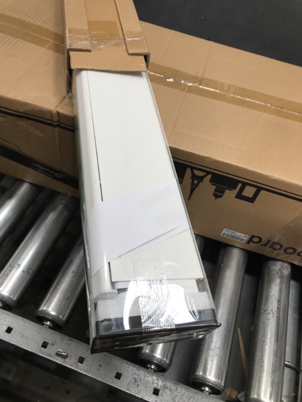 Photo 1 of DONGFXK Solar Panel Motorized Roller Shades Upgraded to Smart with Complimentary Blackout Electric Automatic Blinds for Window with Cooling Silver Ion Compatible with Google Alexa, White 23" Wx72 H White 23 x 72