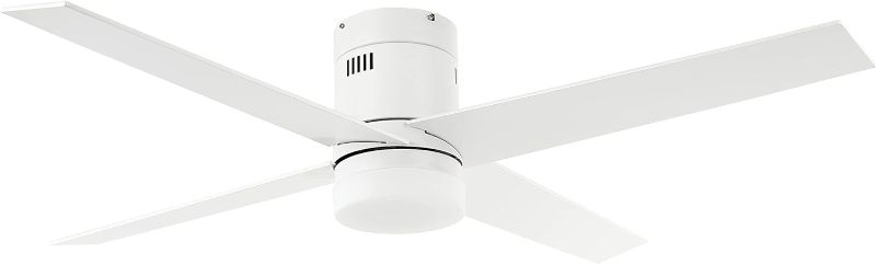 Photo 1 of (NON-REFUNDABLE) WINGBO 52" Flush Mount DC Ceiling Fan without Lights, 4 Reversible Blades, Ultra Quiet 6-Speed DC Motor, Hugger Low Profile Indoor Ceiling Fan No Lights, Matte Black Finish 52" ceiling fan no light Black