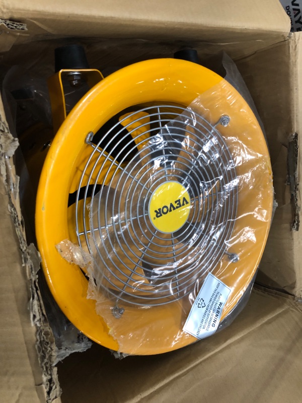 Photo 1 of VEVOR Utility Blower Fan, 12 Inches, 550W 2720 CFM High Velocity Portable Ventilation Fan, 3450 RPM Heavy Duty Cylinder Fan Fume Extractor for Exhausting & Ventilating at Home and Job Site, UL Listed