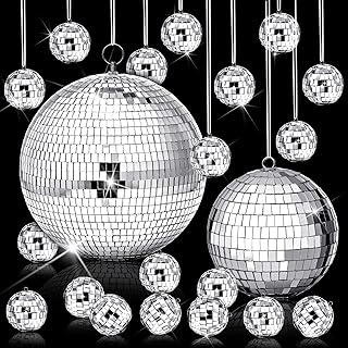 Photo 1 of ***READ NOTES**WILLBOND 17 Pack Large Christmas Disco Ball Hanging Disco Ball Small Mirror Disco Balls Decorations for Party Xmas Festivals Decor Decoration (8 Inch, 6 Inch, 1.2 Inch)
