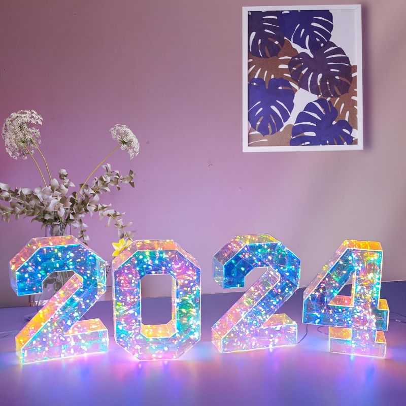 Photo 1 of 
DAZONGE Graduation Decorations Class of 2024-4 LED Marquee Light up Numbers ‘2024’ Sign with Multi Modes - 2024 Graduation Party Decorations for Kindergarten Preschool High School College Decor