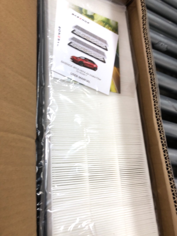 Photo 1 of BASENOR Tesla Model Y Cabin Air Filter HEPA Air Intake Filter Replacement with Activated Carbon for 2020-2023 Model Y Accessories (Set of 4)
