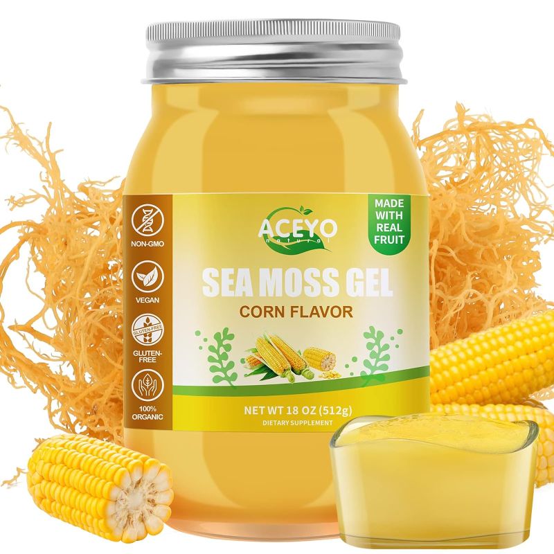 Photo 1 of (18 OZ) Irish Sea Moss Gel Organic Raw Vegan Corn Flavor 102 Vitamins and Minerals Wild Harvested Non-GMO Immune Defense Booster Thyroid Digestive Support