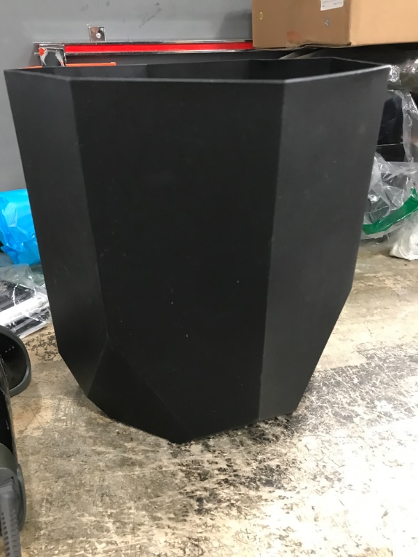 Photo 1 of Bloem Tuxton Modern Hexagon Small Planter: 10" - Black - Matte Finish, Durable Resin, Modern Design, Optional Drainage Holes, for Indoor and Outdoor Use, Gardening, 2.7 Gallon Capacity