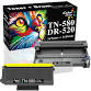 Photo 1 of (2 Black Toner Cartridges, 1 Drum Unit) Compatible High Yield TN-580 TN580 Toner Cartridge and DR-520 Drum Unit Used for Brother DCP-8065DN HL-5240 5250DN 5340D MFC-8890DW 8460N Printer, by EasyPrint